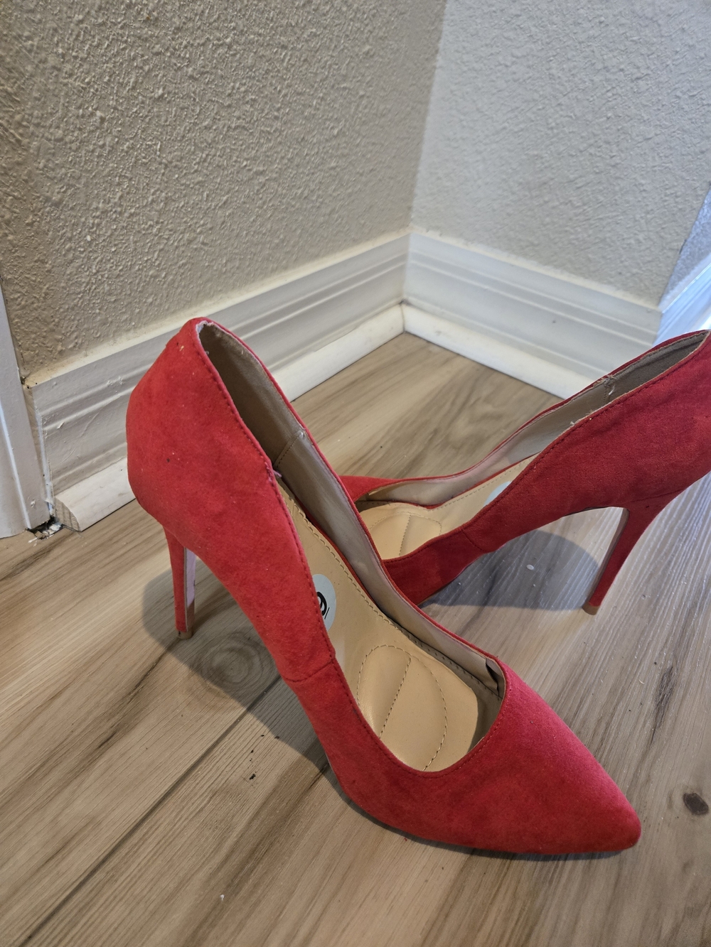 Classic Red Suede Pointed-Toe Stiletto Heels